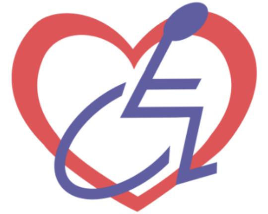 Heart with Wheelchair logo in the middle 